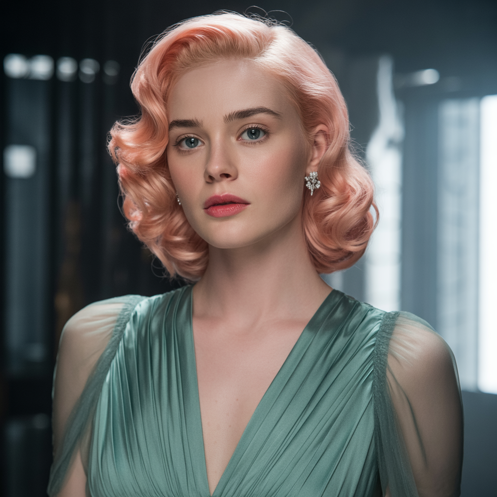 Classic Waves with Pink Hair