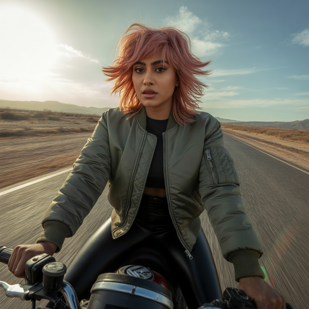 Shag Cut with Pink Hair