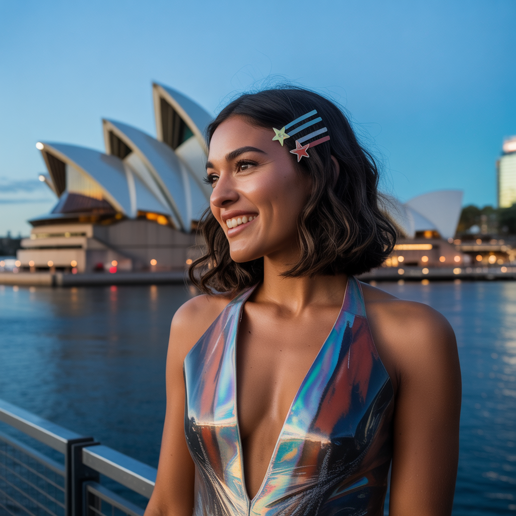 Wavy Lob with Metallic Clips