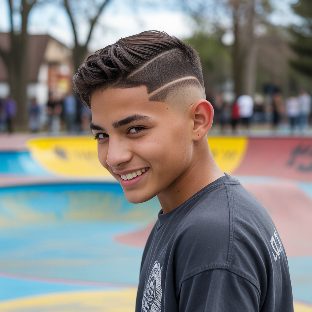 28 Stylish Haircuts for Boys to Try Now 19 Hard Part with Fade