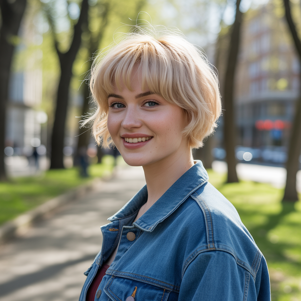 Bixie with Curtain Bangs