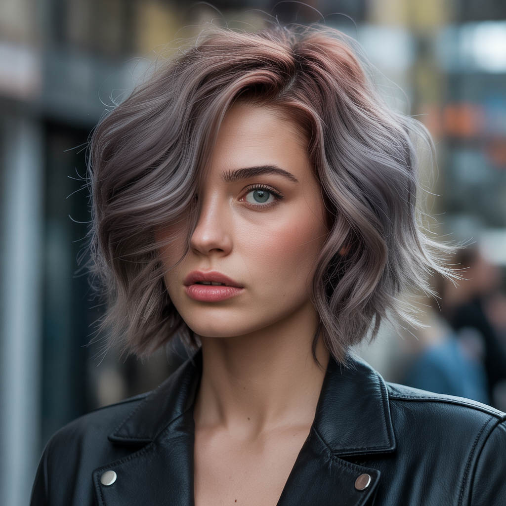 Asymmetrical Textured Bob
