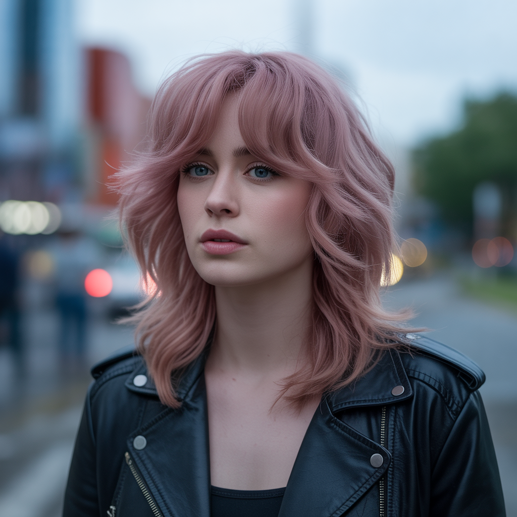Pink Hair with Double Braids
