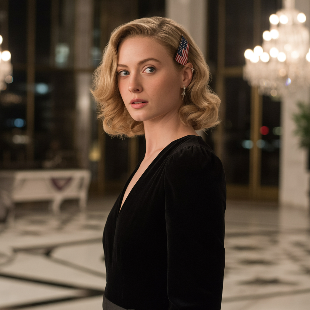 Classic Waves with Minimalist Flag Pin