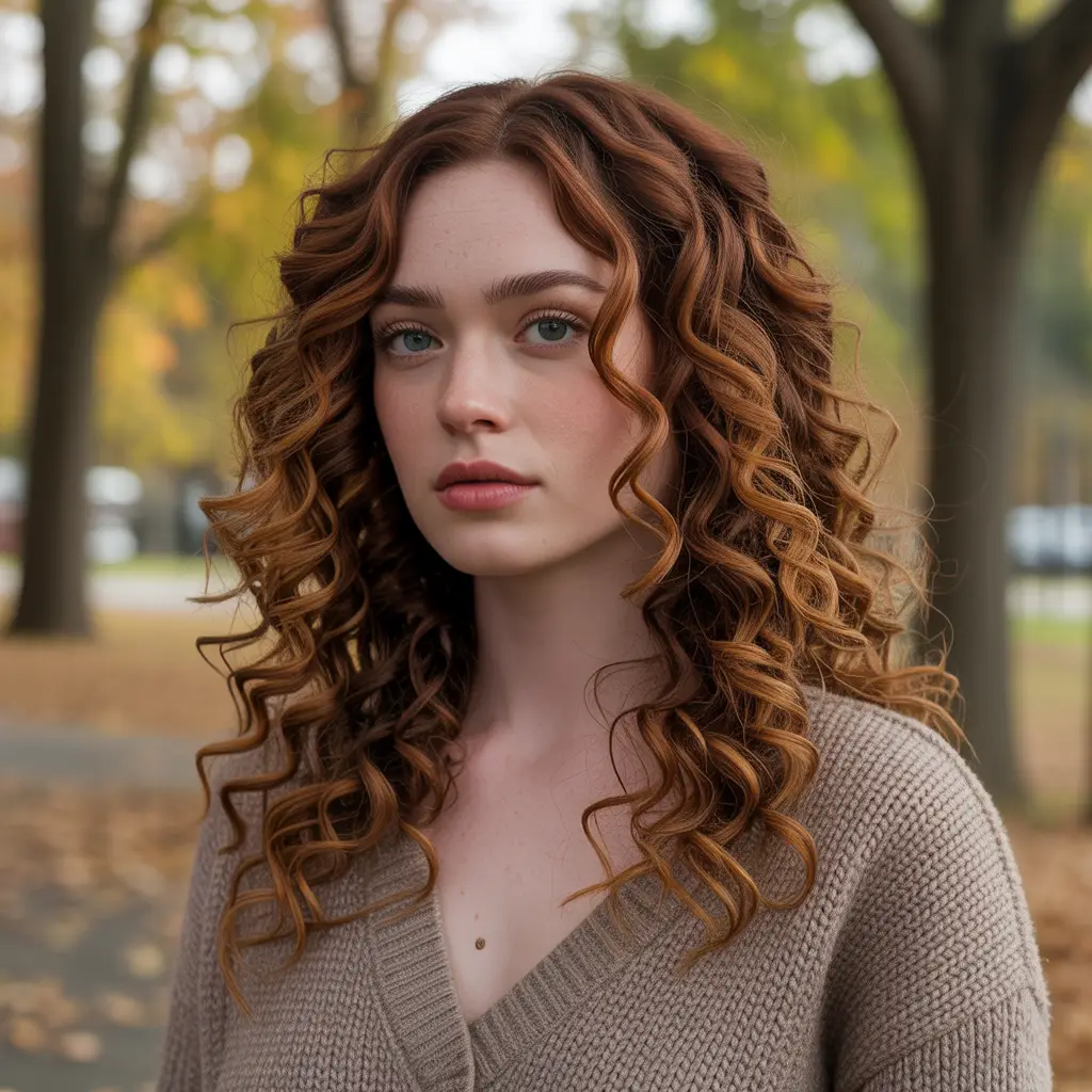 Auburn with Caramel Lowlights