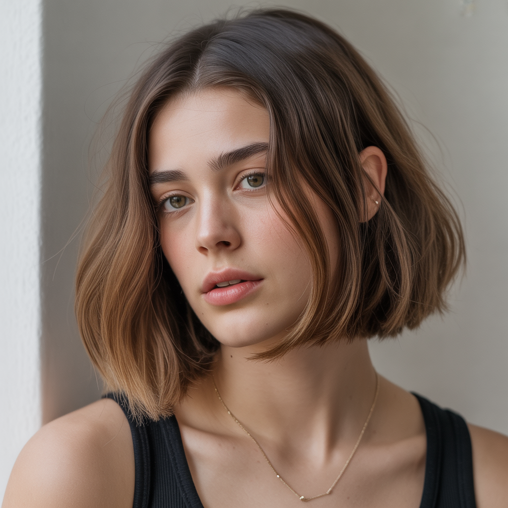 Chin-Length Blunt Bob