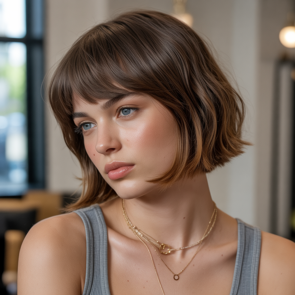 Cropped Bangs with Short Cut