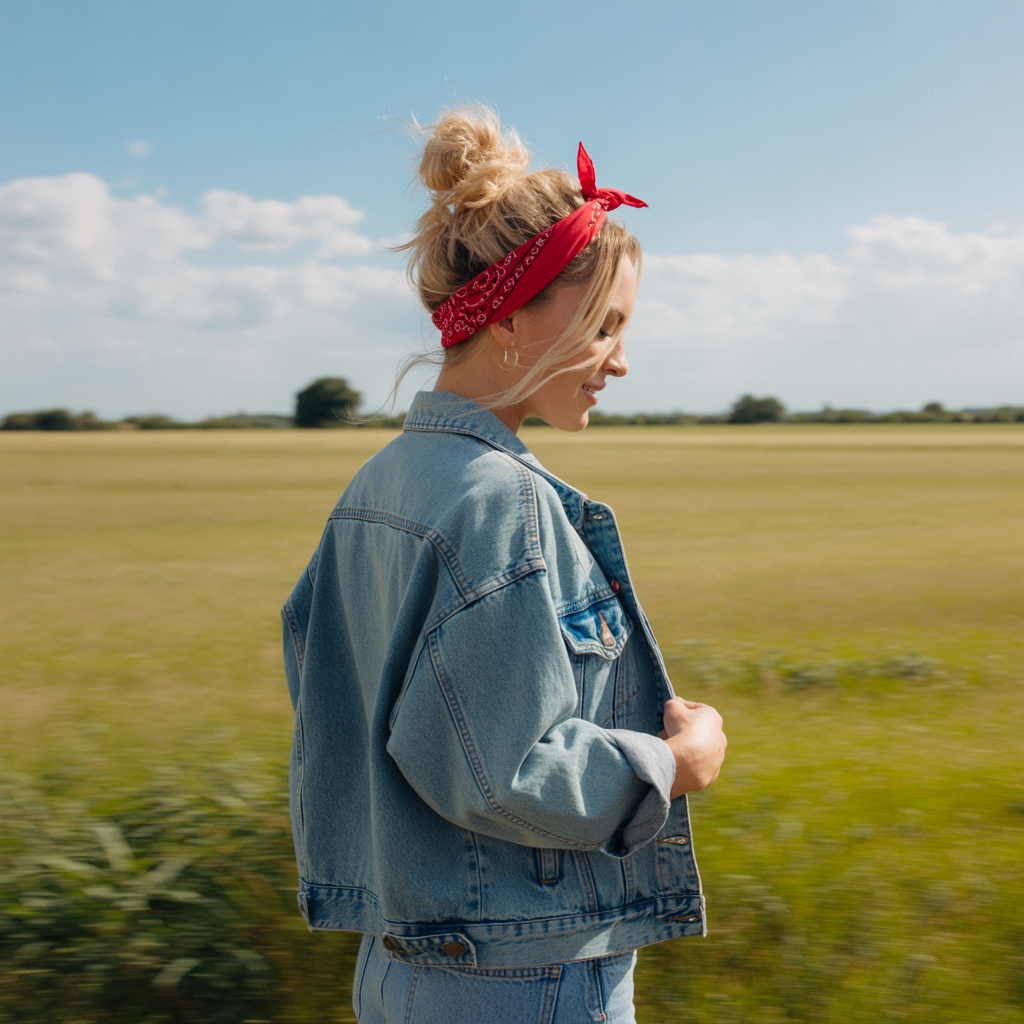 Messy Bun with Bandana