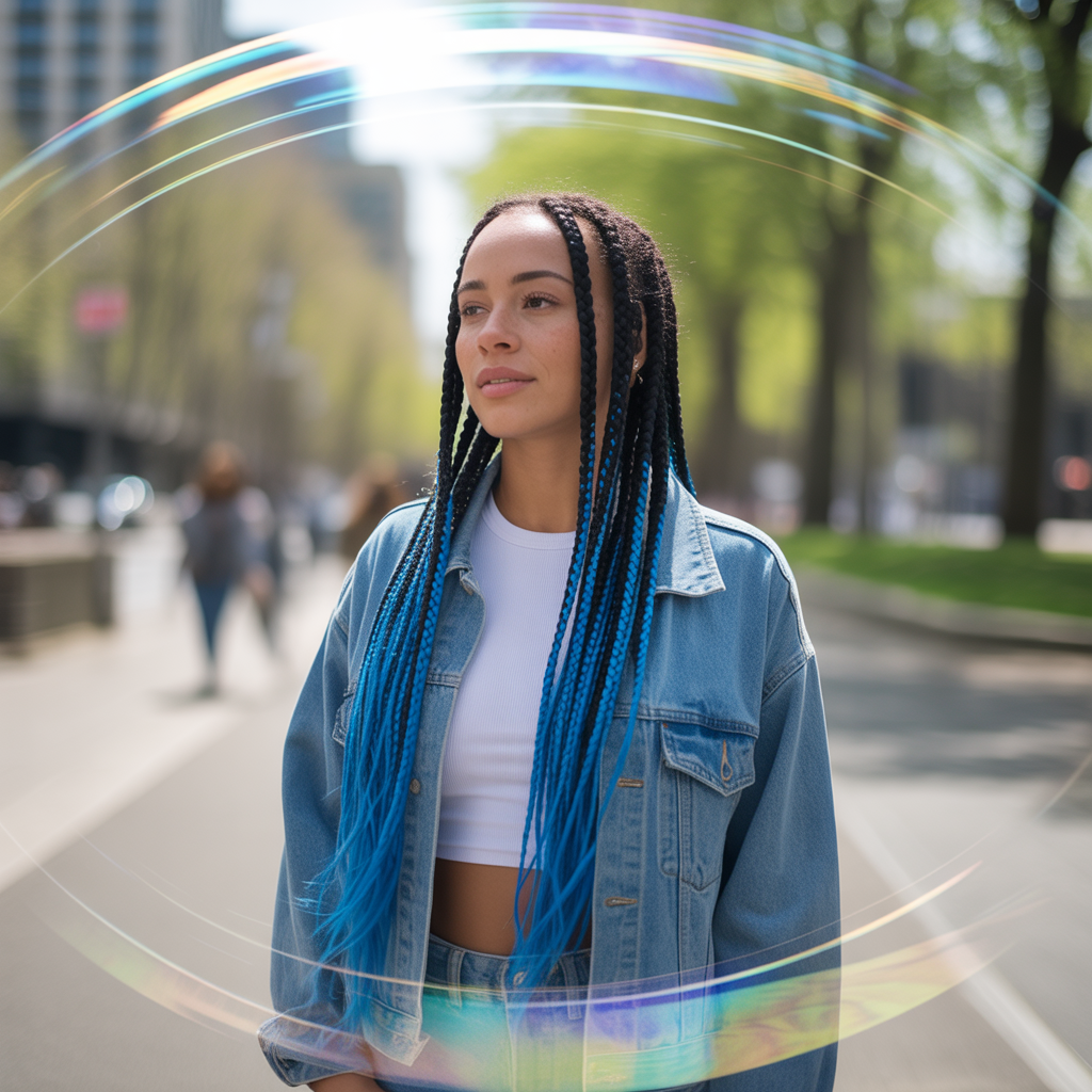 Long Braids with Ombre Extensions