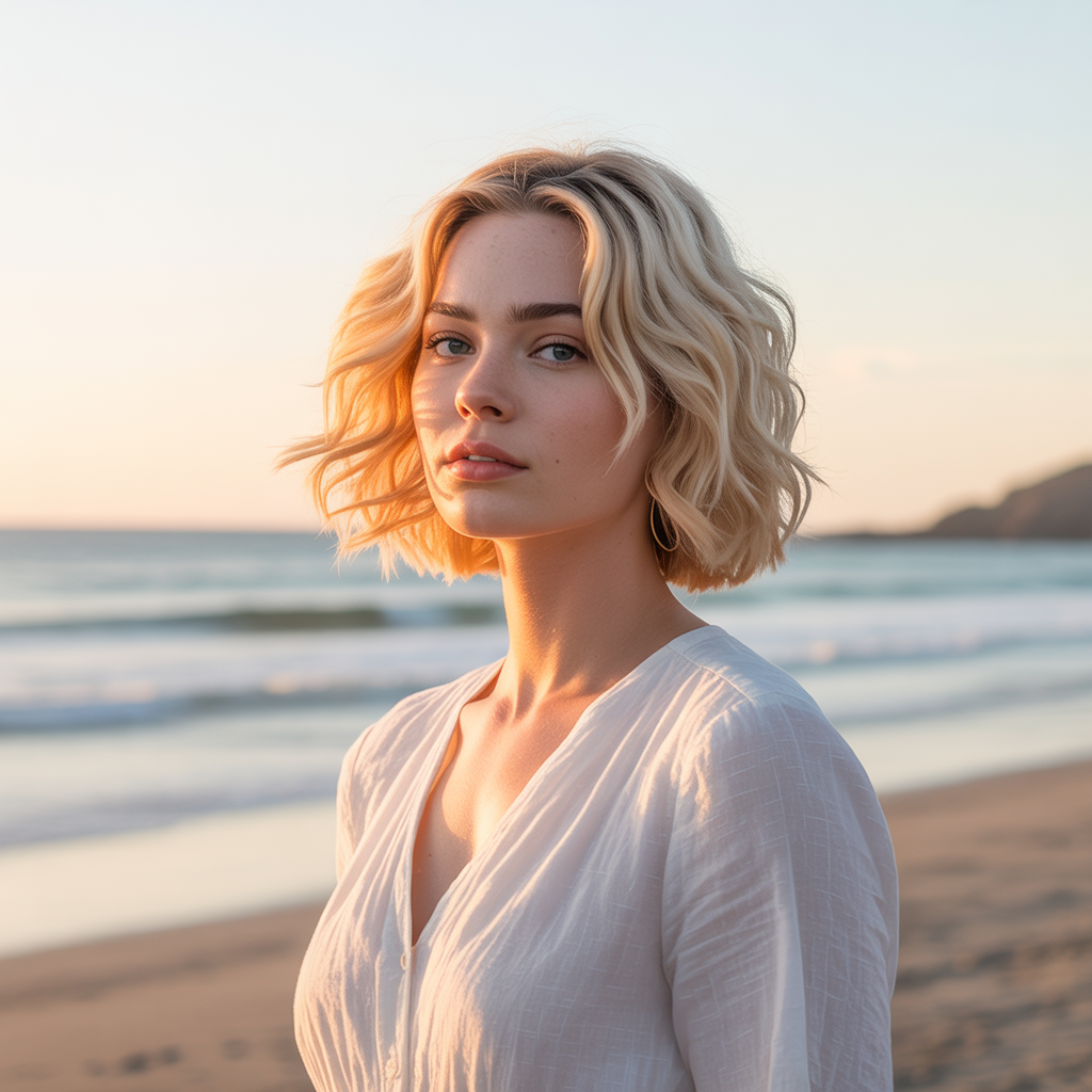 Wavy Lob for Beachy Feel