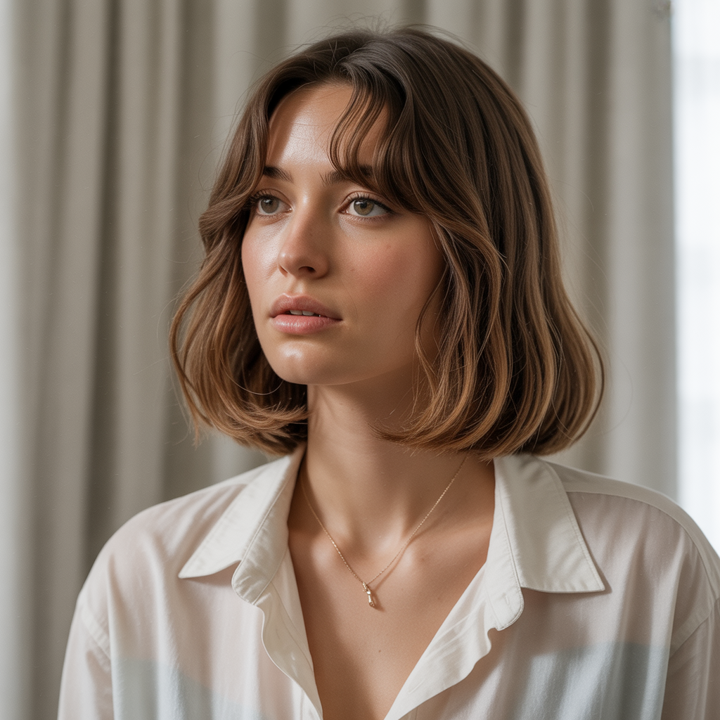 Long Bob with Curtain Bangs