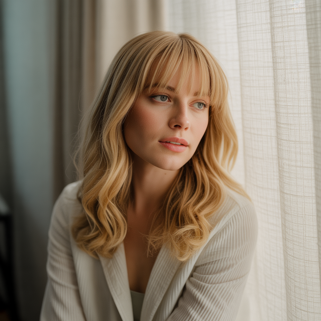 Curtain Bangs with Soft Texture