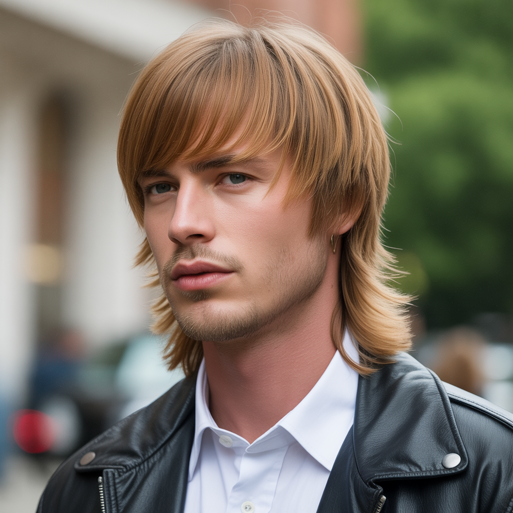 Straight Sleek Modern Mullet Hairstyles Men
