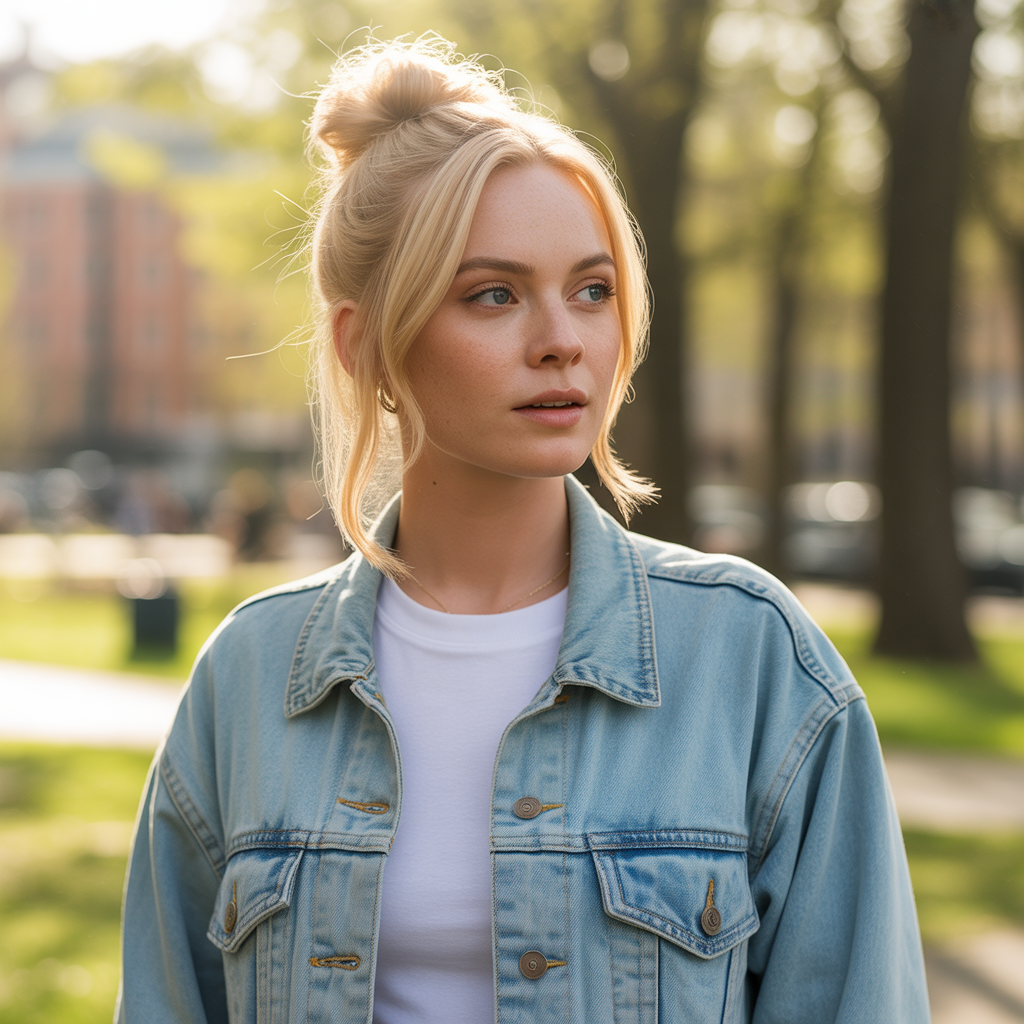 Half-Up Bun for Casual Chic