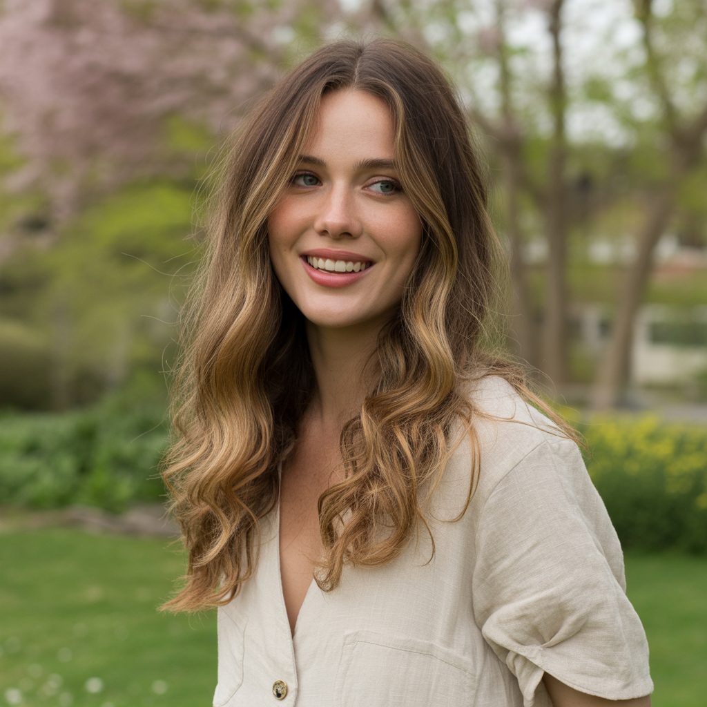 Soft Caramel Highlights for Subtle Glow