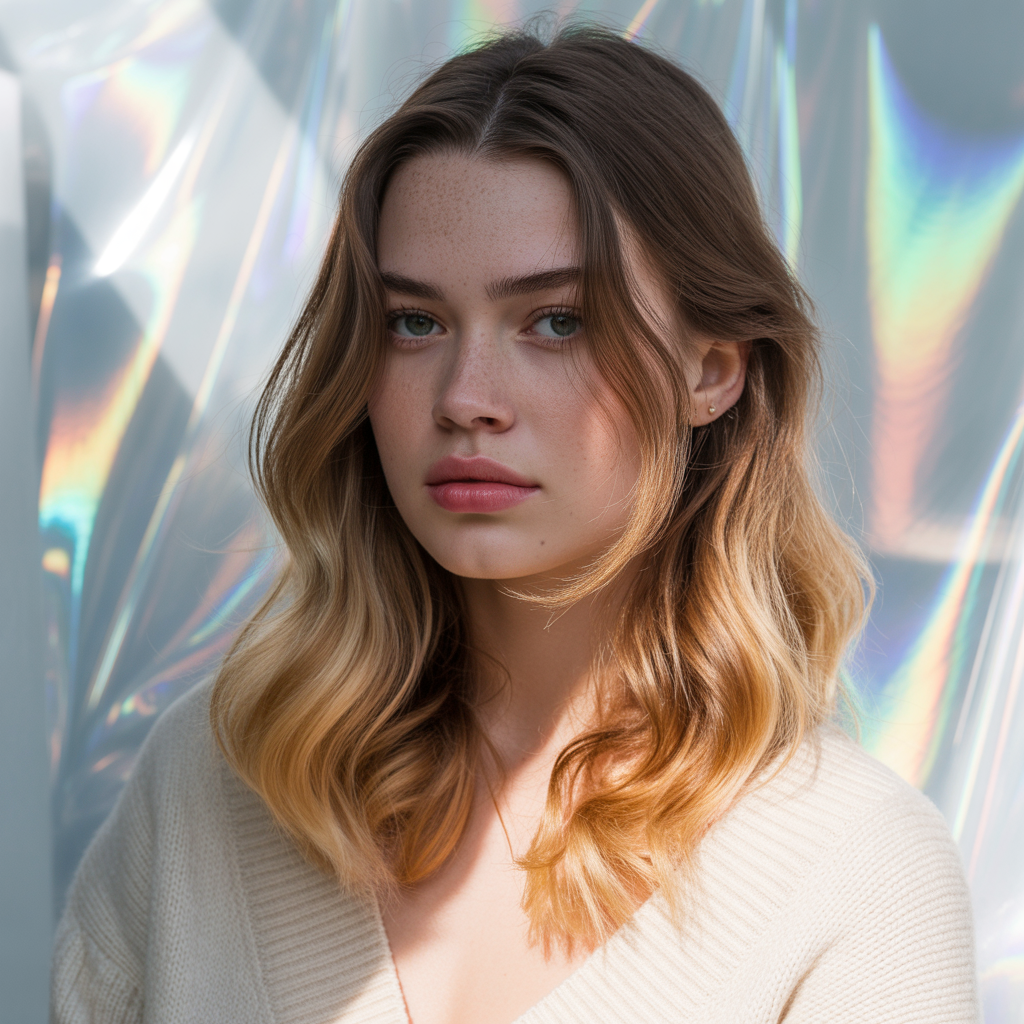 Brunette Ombre with Golden Melt