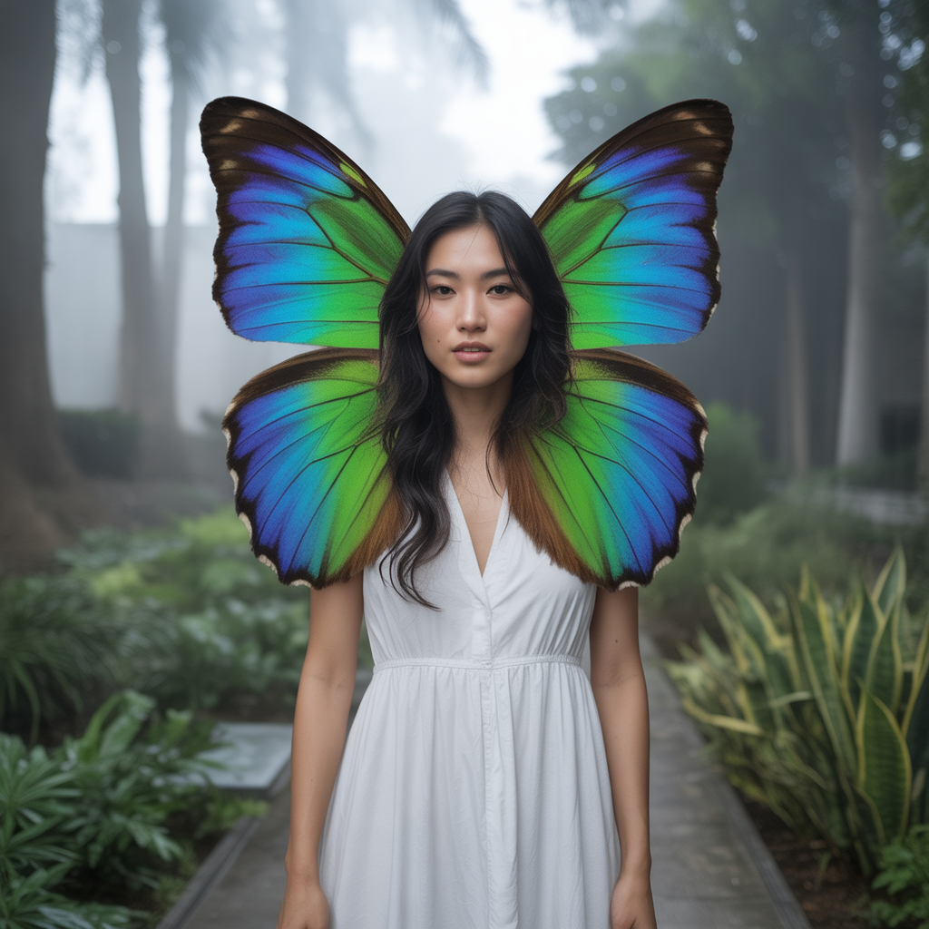 Bold butterfly wolf cut with vivid colors