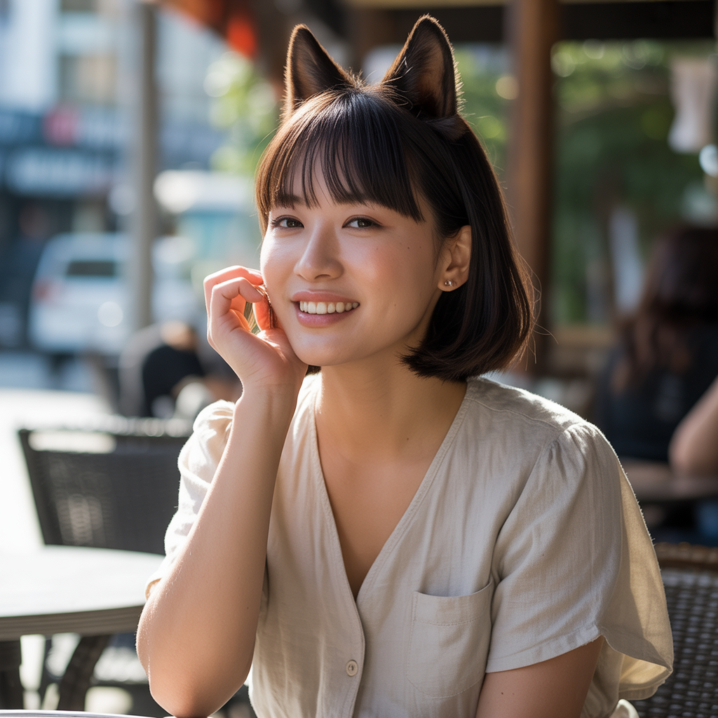 Butterfly wolf cut for round faces