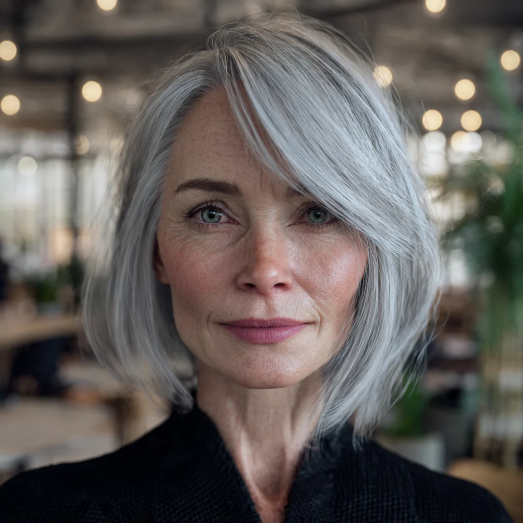 Chin-length bob with subtle layers