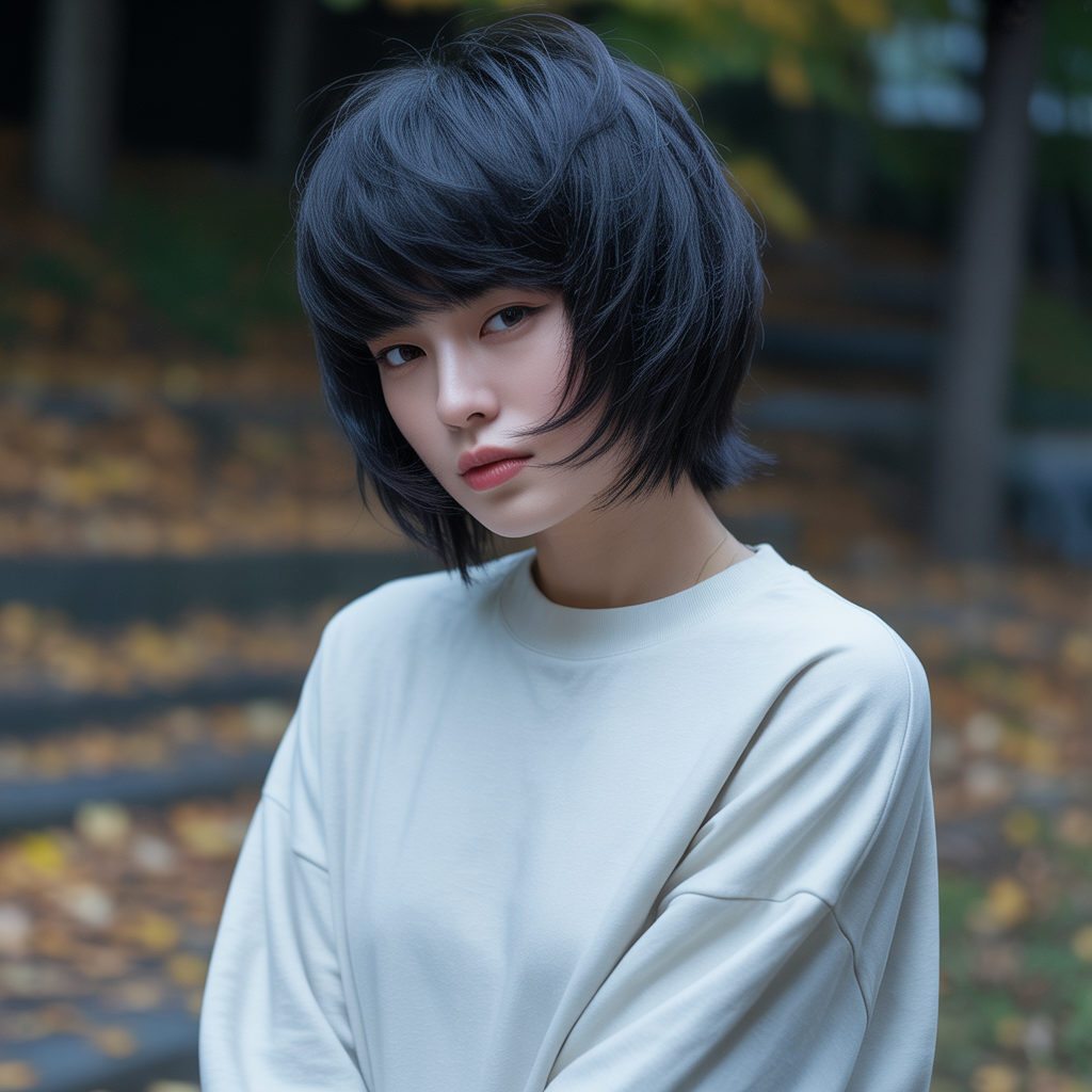 Classic black wolf cut