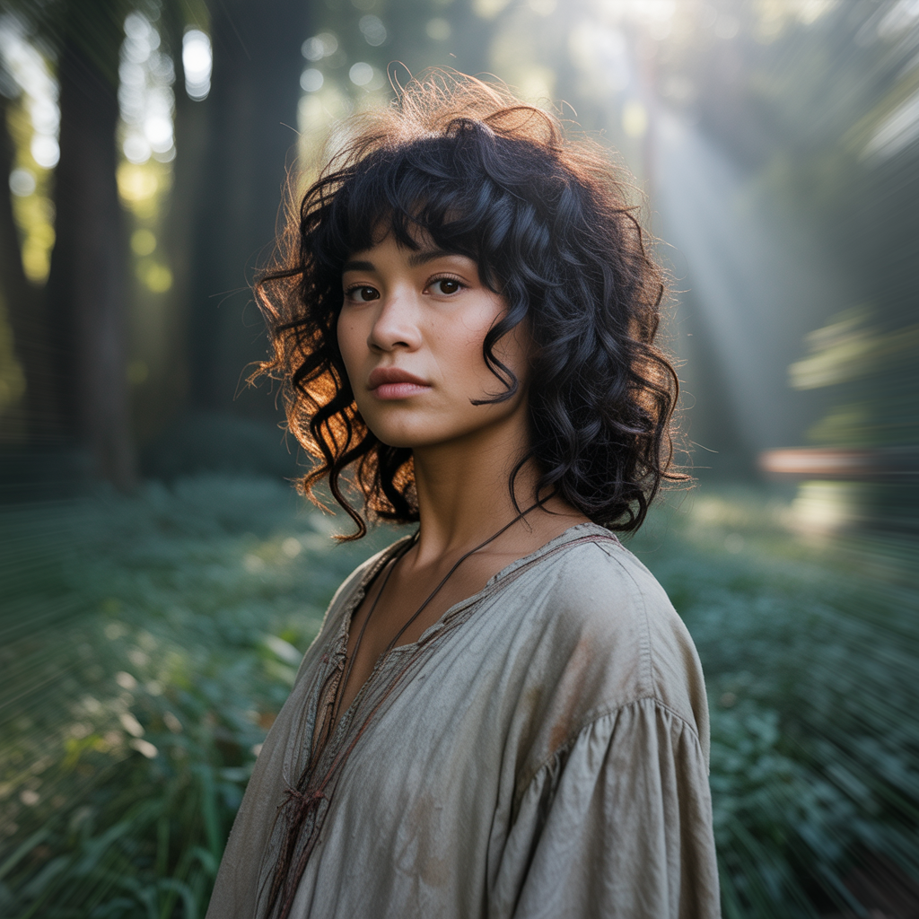 Curly Wolf Cut With Bangs