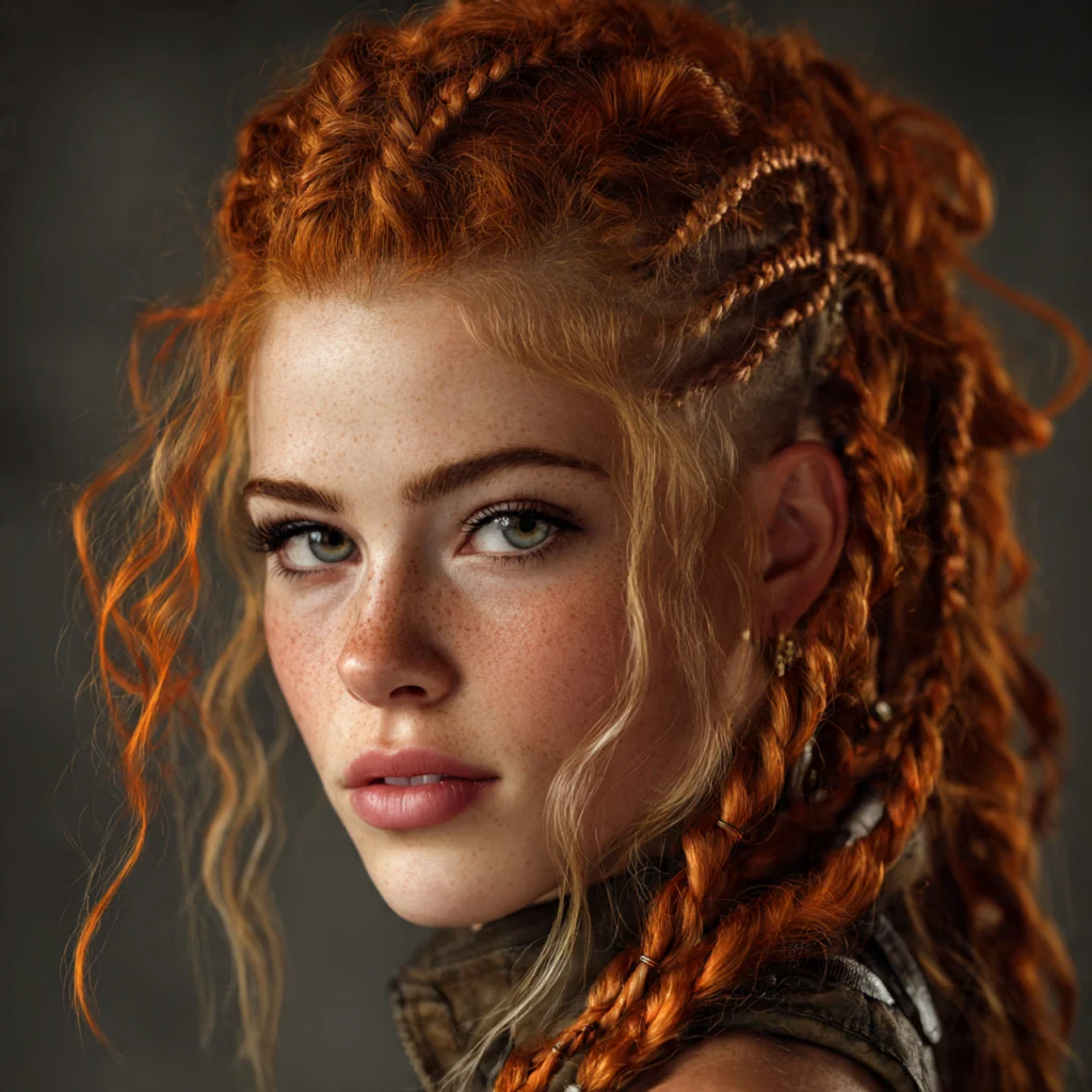 Ginger Wolf Cut with Braided Accent