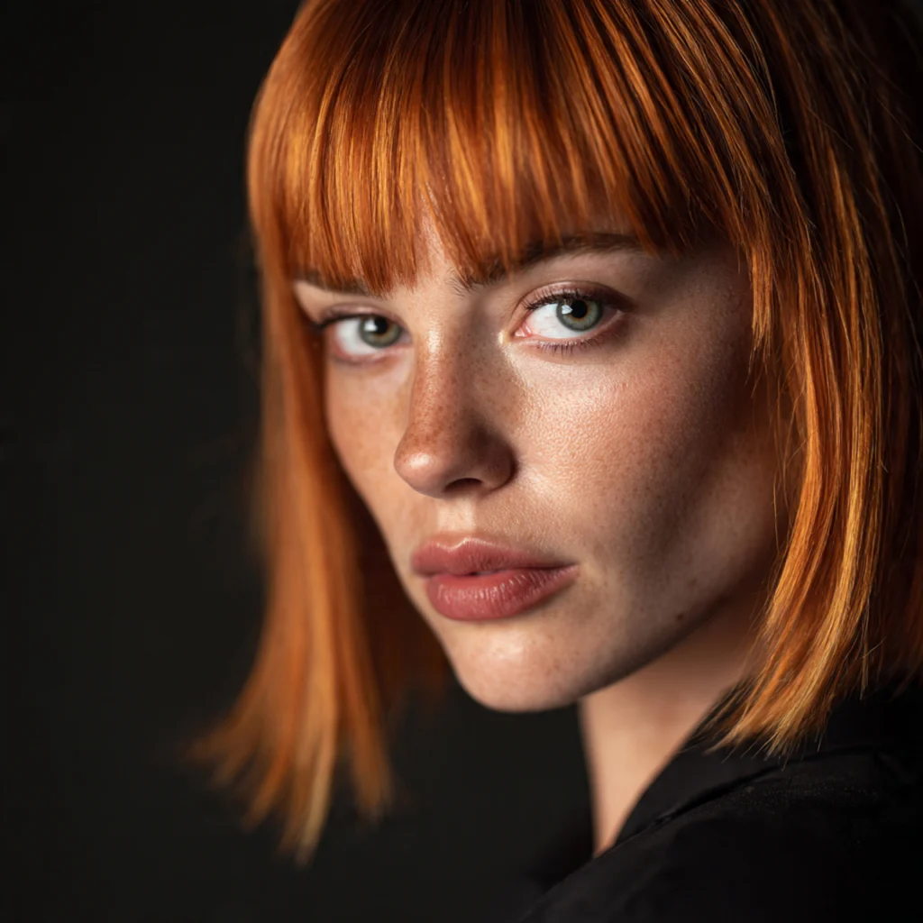 Ginger Wolf Cut with Micro Bangs