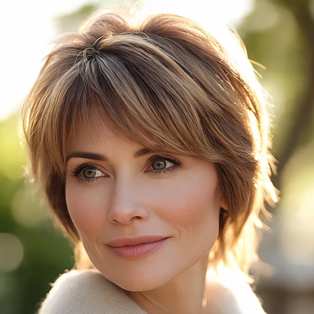 Layered pixie bob hybrid