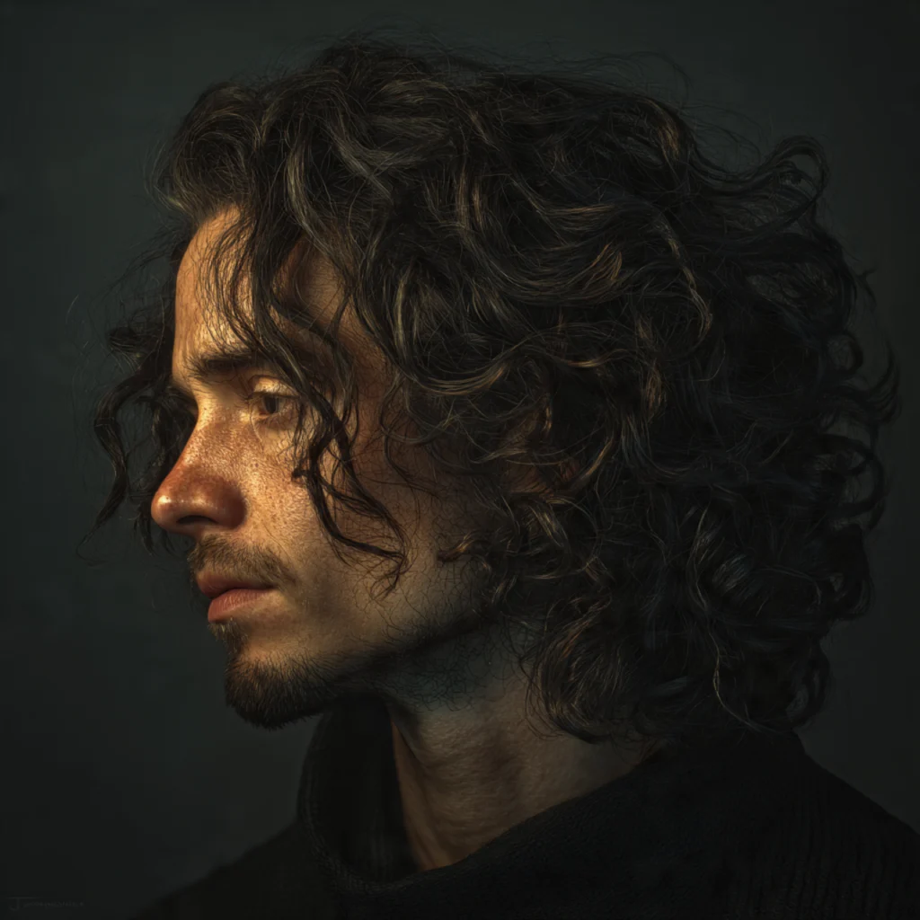 Long Curly Haircut for Long Hair Men