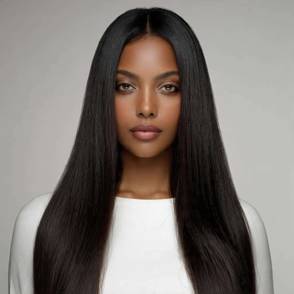Long Hair with Center Part and Minimal Layers
