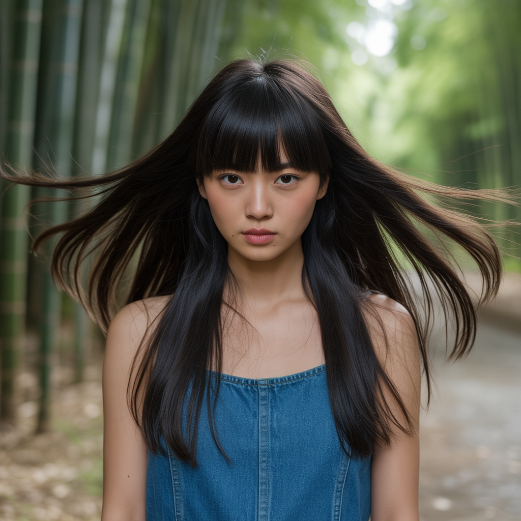 Long Wolf Cut With Bangs