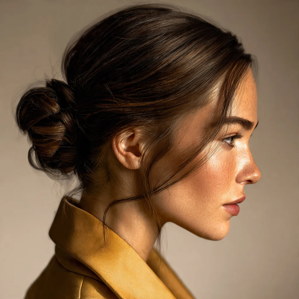 Low Knot Long Hair Updo