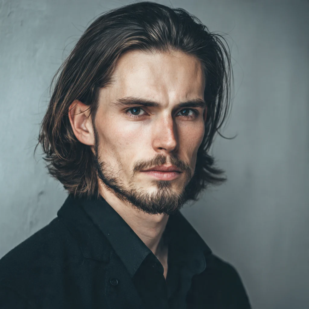 Middle Part Haircut for Long Hair Men