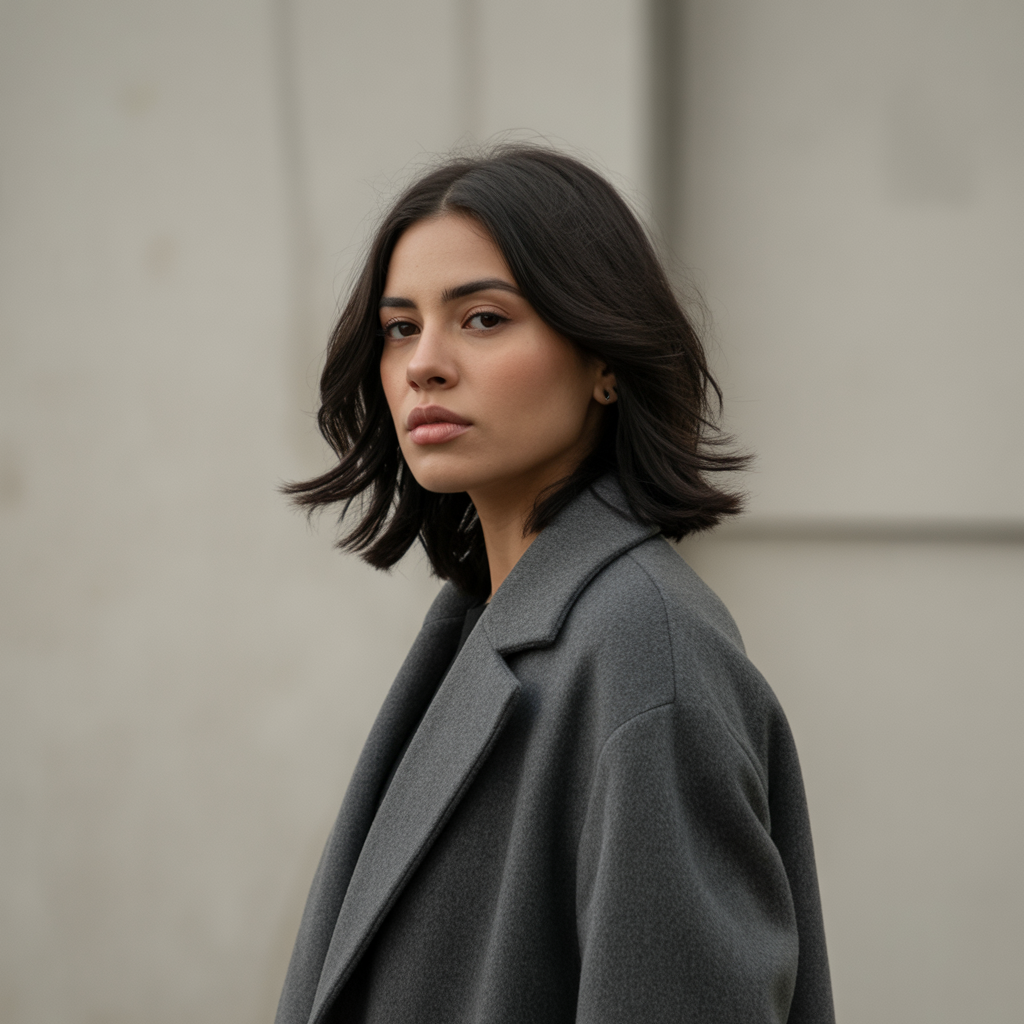 Minimalist black wolf cut