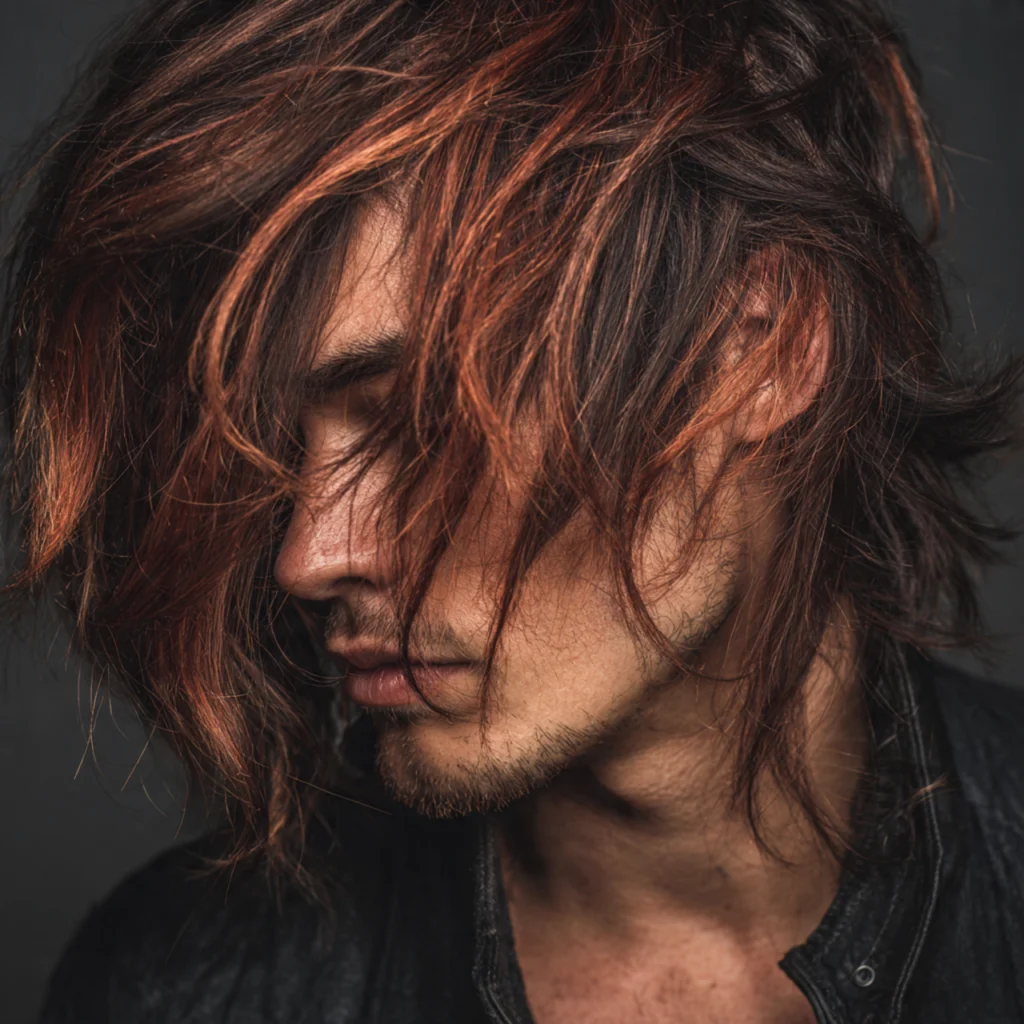Rocker Inspired Haircut for Long Hair Men
