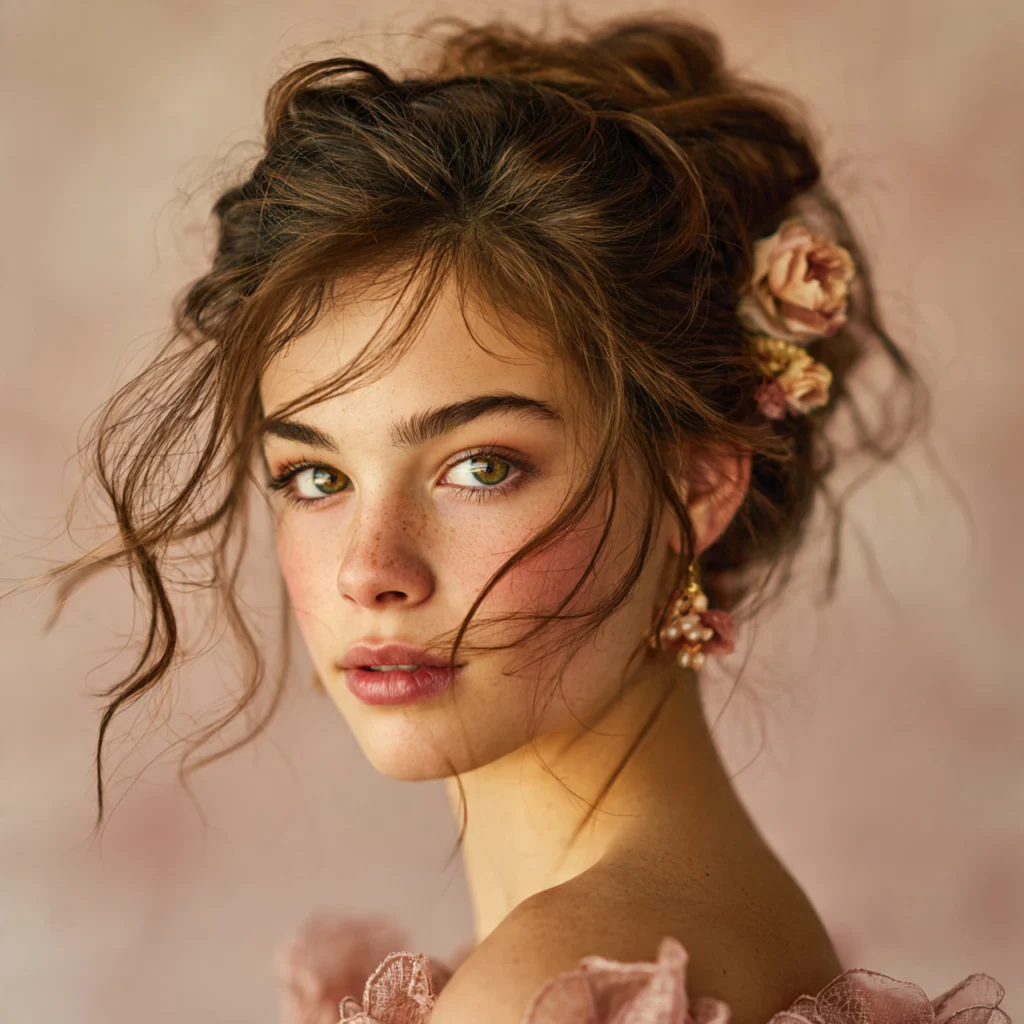 Romantic Twisted Bun Long Hair Updo