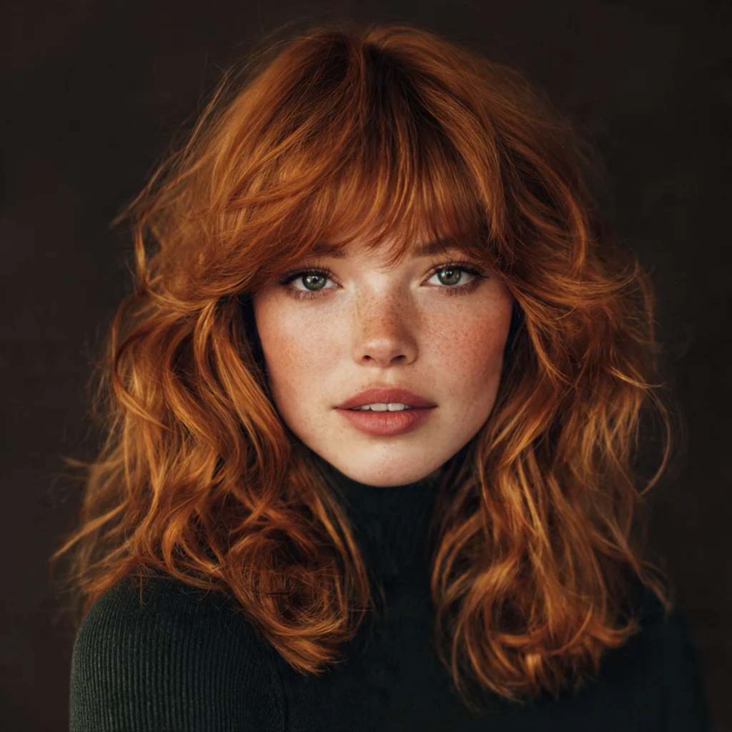Shag-Inspired Ginger Wolf Cut