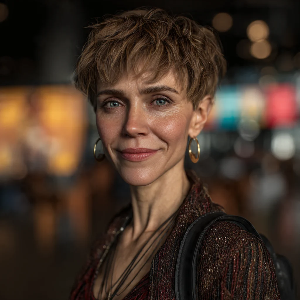 Shaggy pixie with textured top