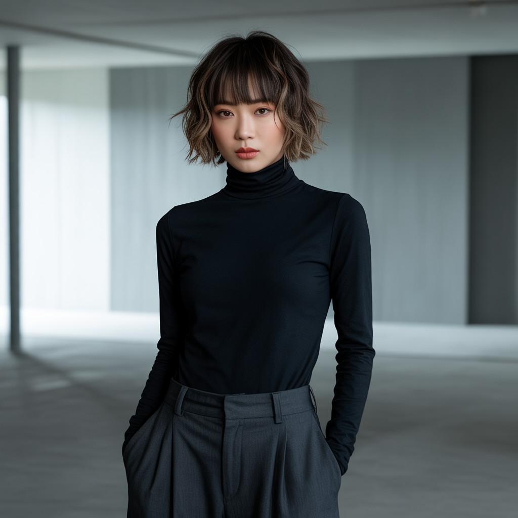 Short Wolf Cut With Bangs