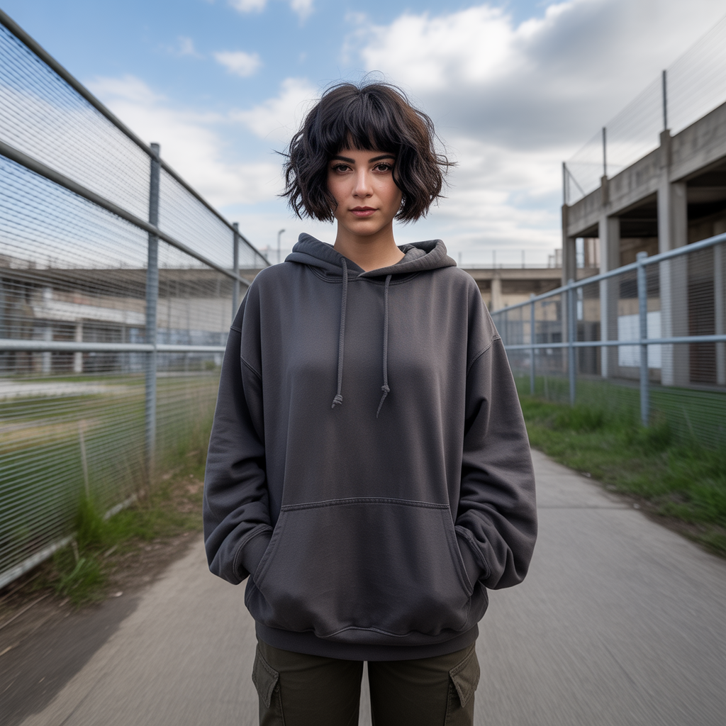 Short black wolf cut