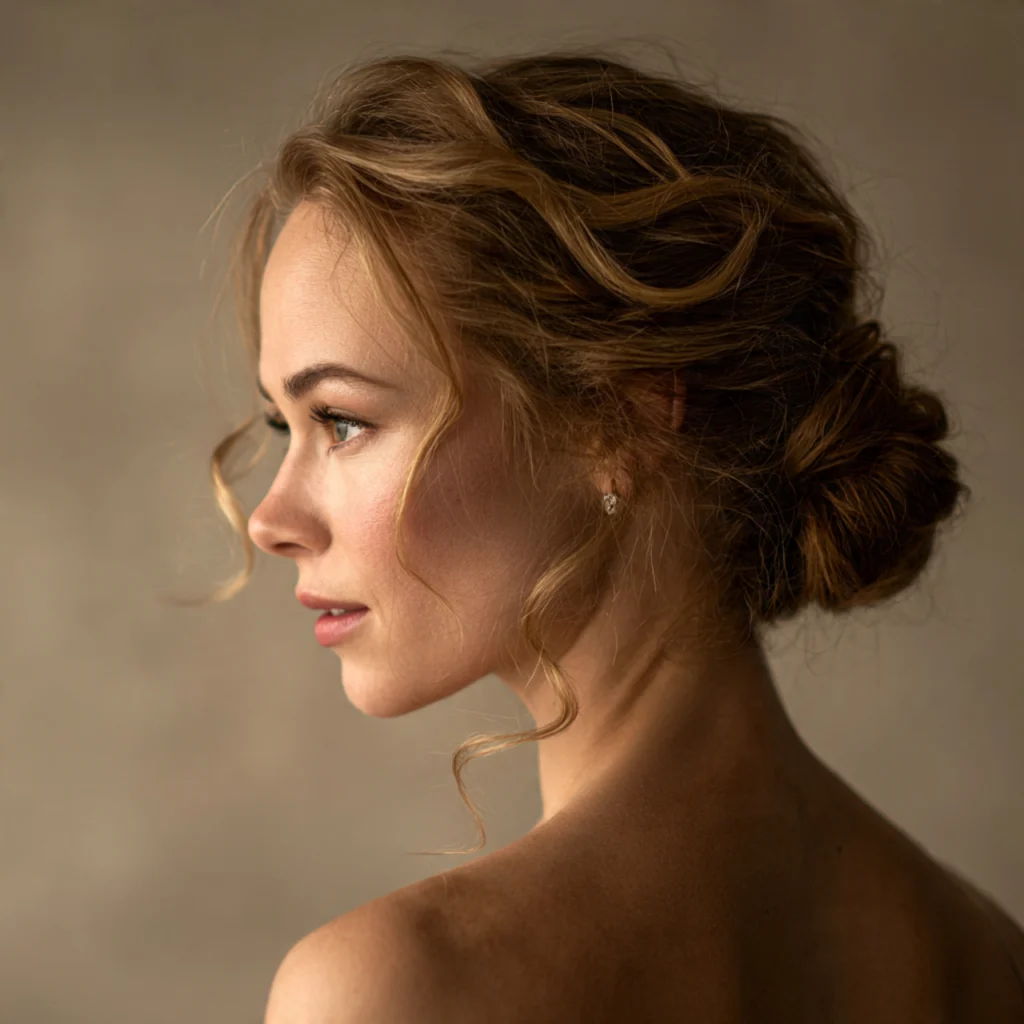 Side Bun Long Hair Updo