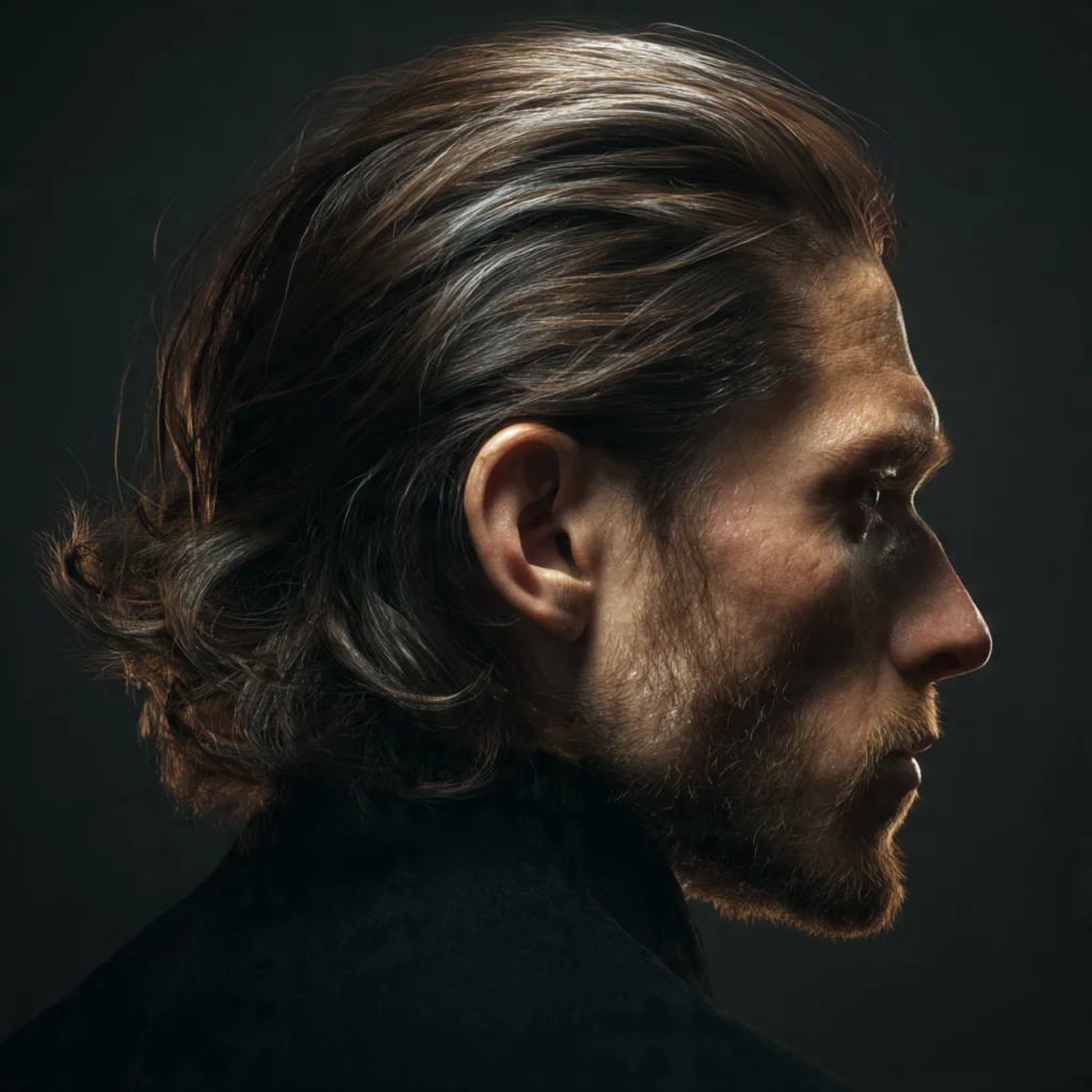 Slicked Back Haircut for Long Hair Men