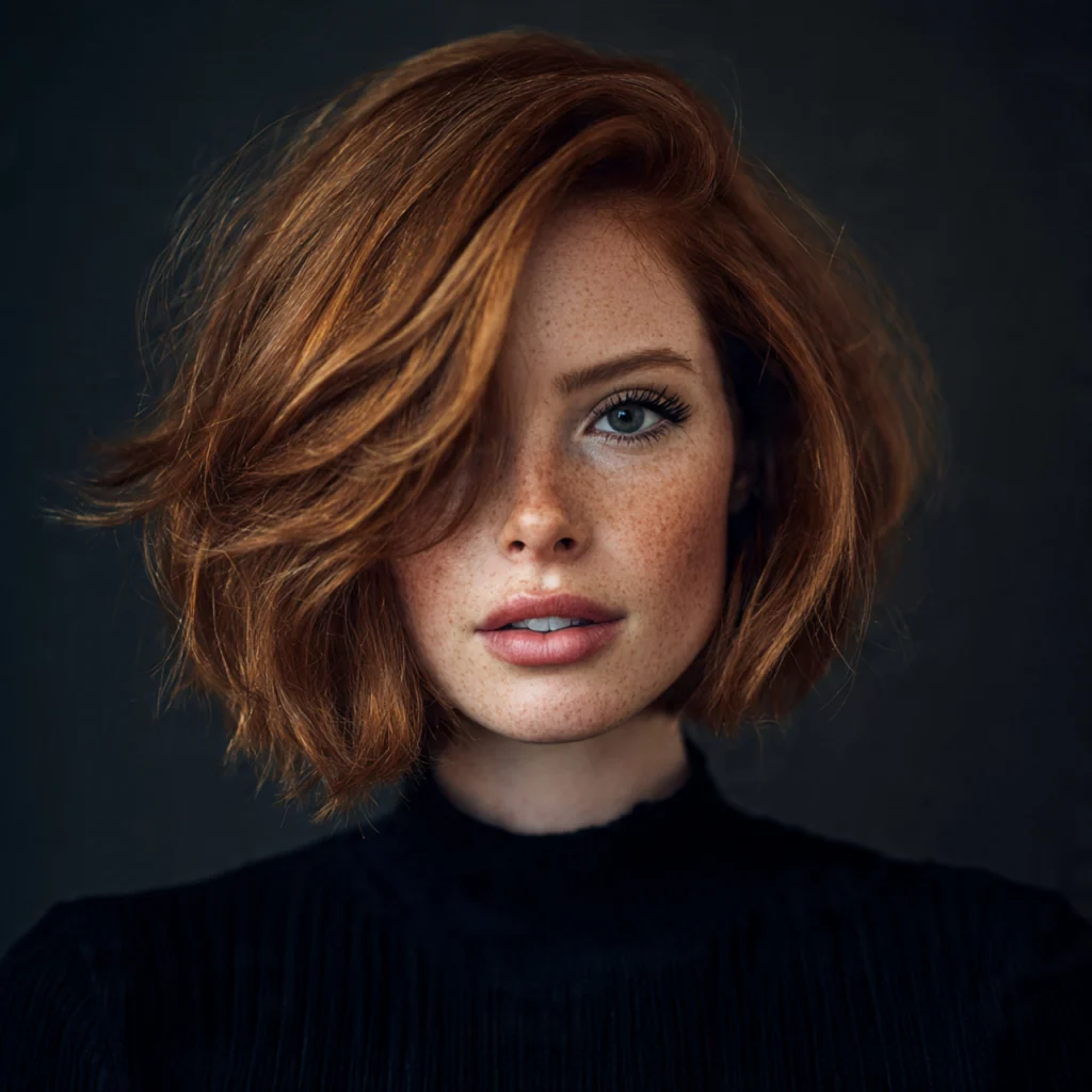 Textured Ginger Wolf Cut for Thick Hair