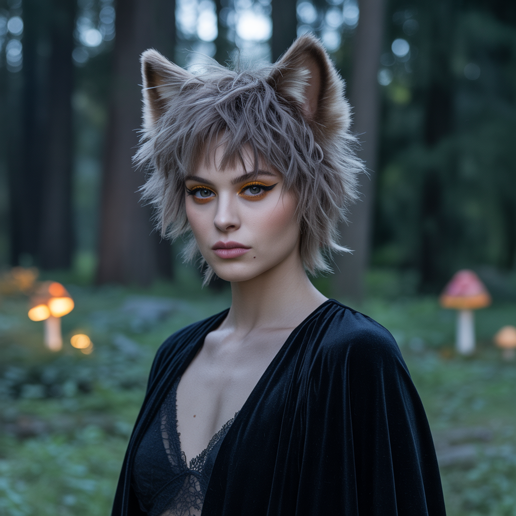 Textured butterfly wolf cut