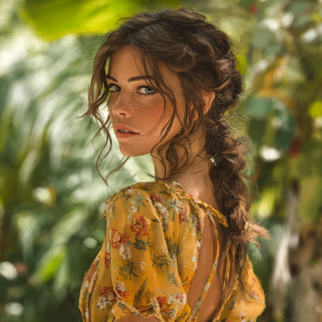 Twisted Half-Up Hairstyle for Long Hair Women