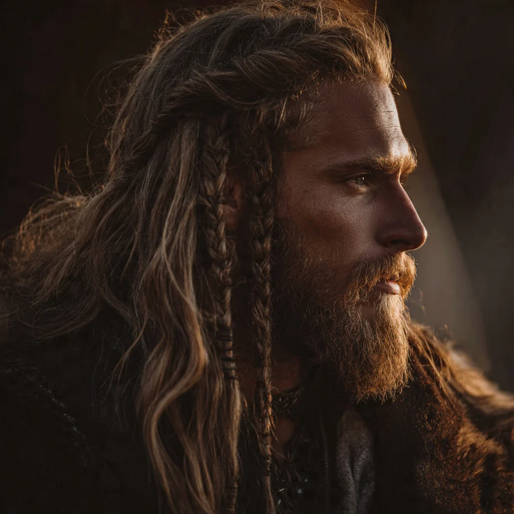 Viking Inspired Haircut for Long Hair Men