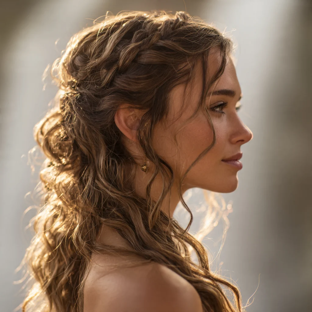 Waterfall Twist Long Hair Updo