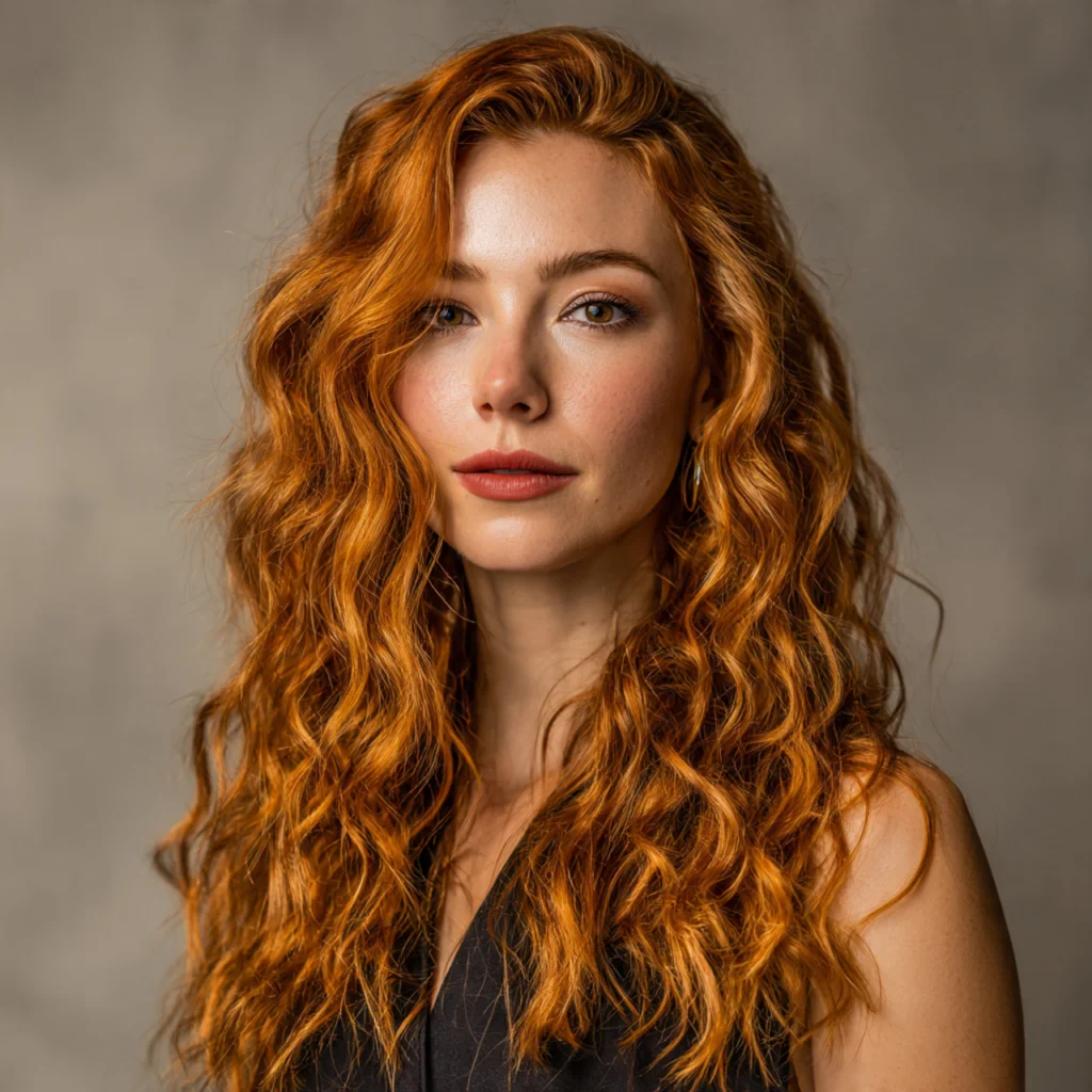 Wavy Ginger Wolf Cut