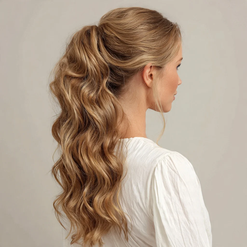 Wavy Ponytail with Face Layers