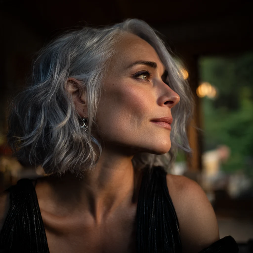 Wispy bob with soft wave ends